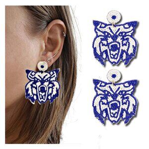 Kentucky Wildcats Football Team Mascot Beaded Earrings